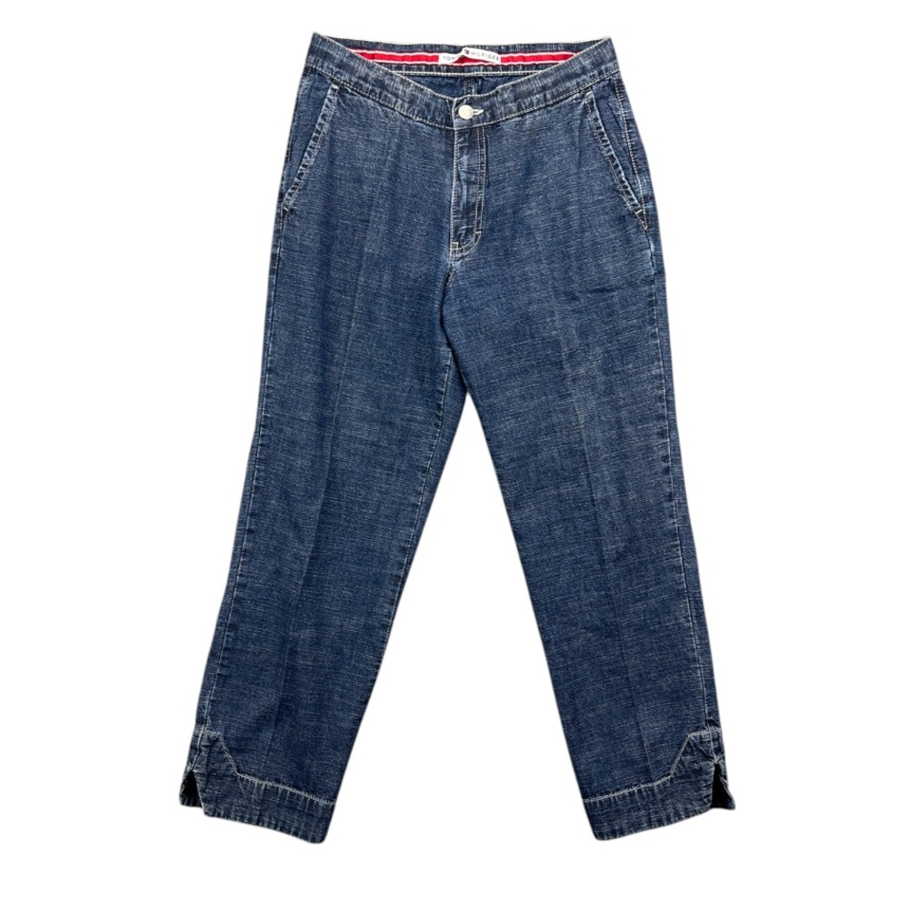 Vintage Y2K Tommy Hilfiger Low Rise Jeans 00s Denim Patch Embroidered Women’s 6